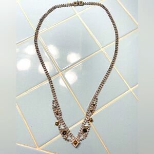 Elegant Silver Necklace with Gold Accents